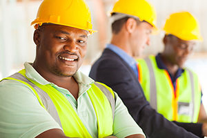 african industrial engineer construction workers with Carpal Tunnel