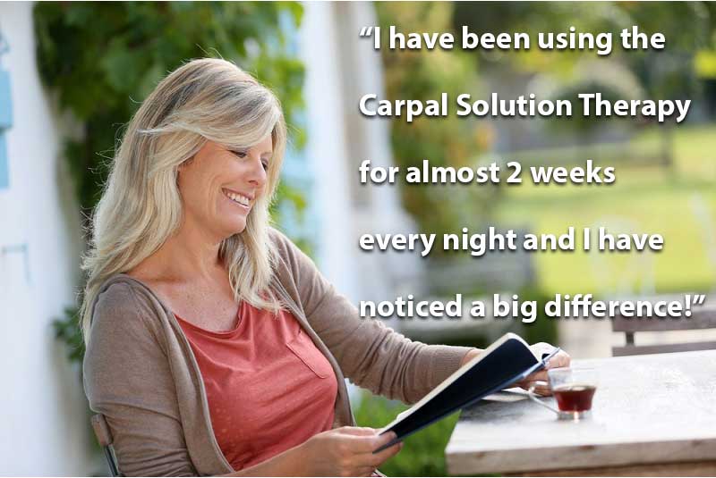 patient increases blood circulation and ends carpal tunnel pain with the carpal solution