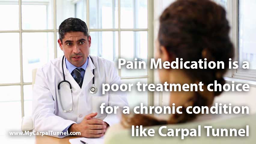 Pain Medication is a poor treatment choice for a chronic condition like Carpal Tunnel