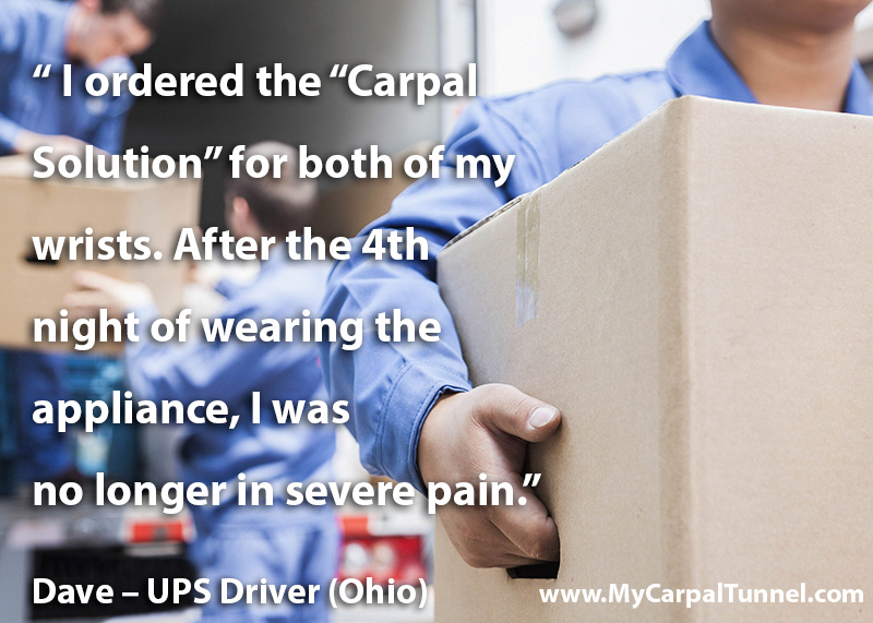 ups driver cures severe carpal tunnel pain with the carpal solution