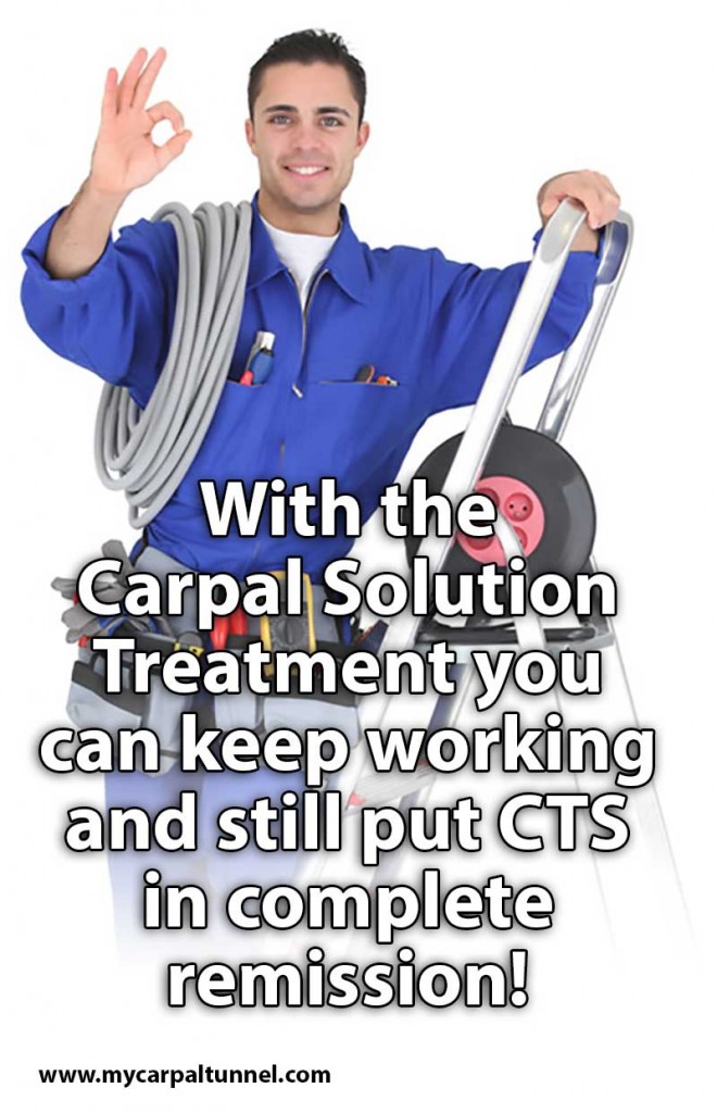 put-cts-into-complete-remission-keep-working With the Carpal Solution Treatment you can keep working and still put CTS in complete remission