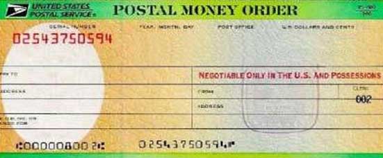 money order to pay for the carpal solution