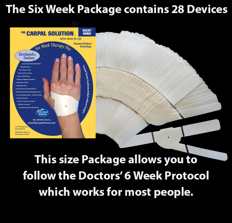 six-week-carpal-solution-pac The six week pac allows you to follow the Doctors 6 Week Protocol which works for most people