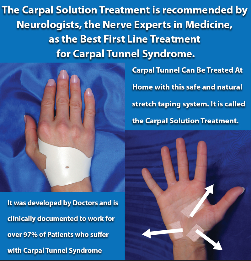 the carpal solution is recommended by Neurologists as the best first line treatment for carpal tunnel syndrome