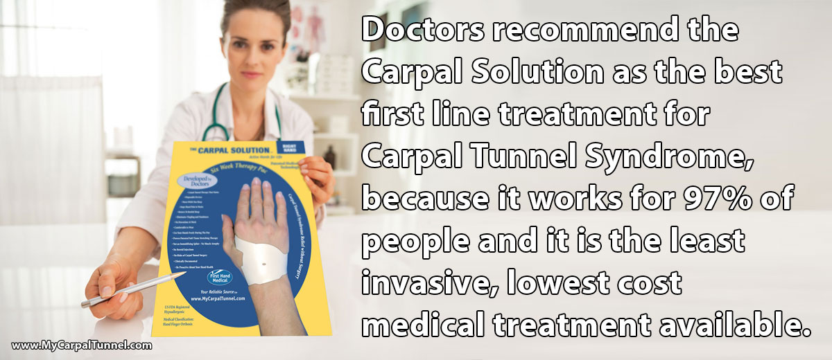 Doctors recommend the Carpal Solution as the best first line treatment for Carpal Tunnel Syndrome