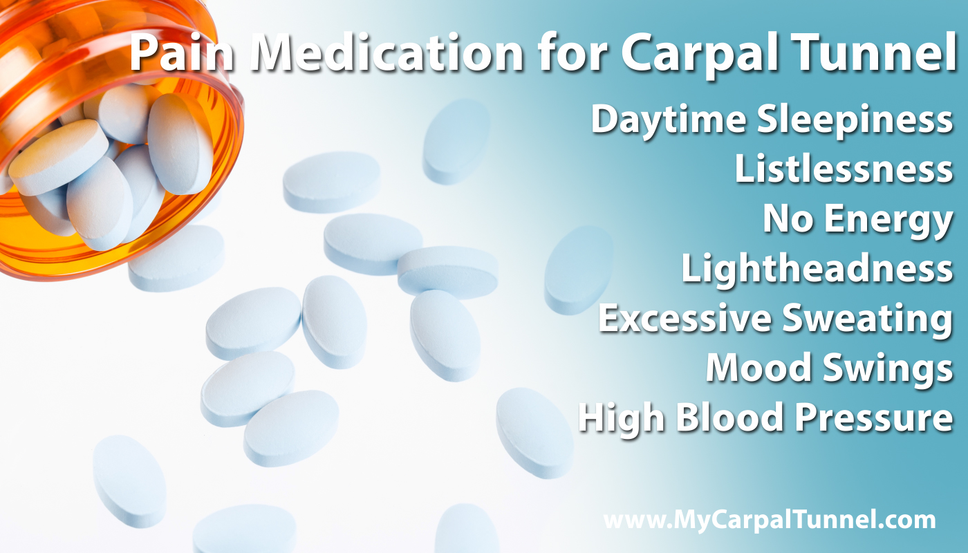 pain medication for carpal tunnel can cause a lack of energy and high blood pressure