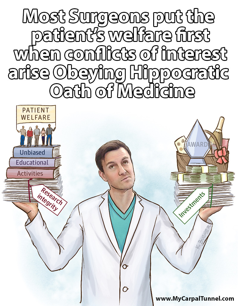 Surgeons often face conflict of interest and have put patient well being first