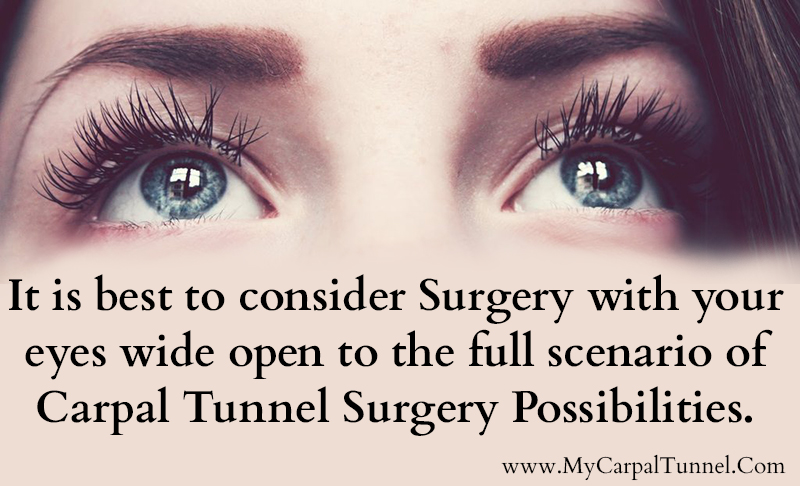 open your eyes to all scenarios on your carpal tunnel surgery