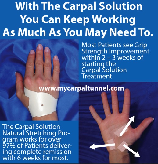 with the carpal solution you can keep working as much as you may need to
