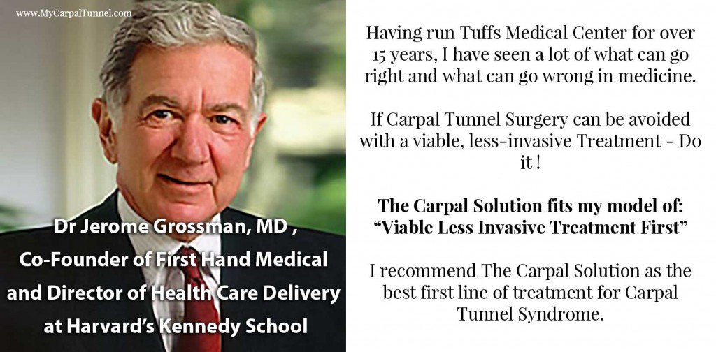 Dr Grossman recommended the carpal solution