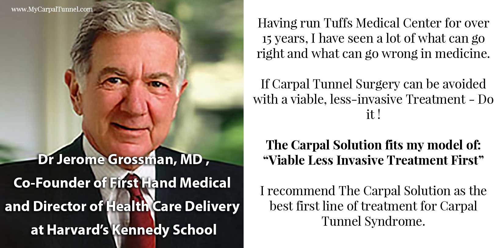 Jerome H. Grossman, MD | The Carpal Solution