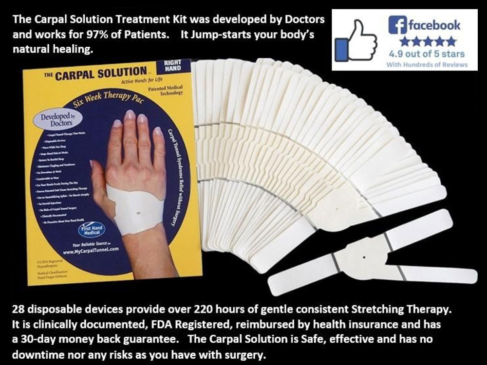 The Carpal Solution has 4.9 out of 5 stars on Facbook.