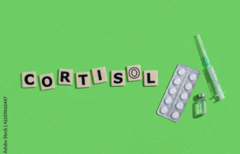 Cortisone injection for carpal tunnel: syringe, vial and tablets beside the word cortisol